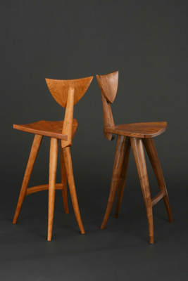 Cherry and Walnut wood barstools made to custom sizes