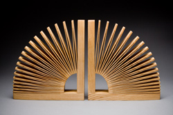 Abanico Bookend, Sustainably harvested Ash by Seth Rolland Custom Furniture Design