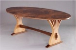 Abanico custom wood expanding dining Table