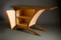 buffet or dining room furniture with door open