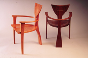 Walnut and Cherry Finback dining chairs or side chairs 