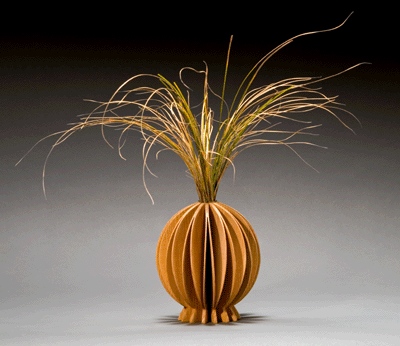 Contemporary Ash wood vase made from one piece of wood