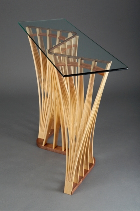 one of a kind organic sculptural hall table