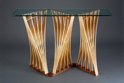 fine wood hall table custom furniture