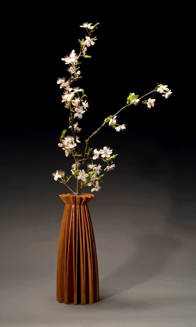 Sculptural cherry wood vase
