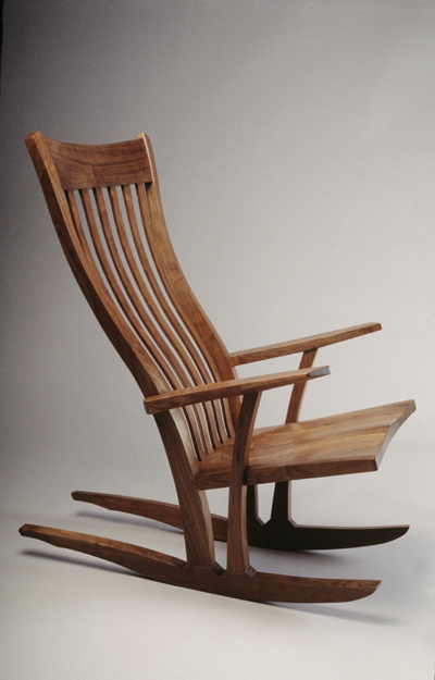 Custom fit walnut rocking chair 