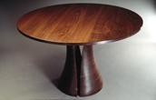 Tinsman round custom dining table made from walnut