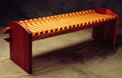 Custom Cherry and Pine Bench  by Seth Rolland