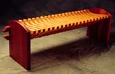 sculptural wood Bench by Seth Rolland Custom Furniture