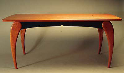 Janna's Dining Table made from sustainably harvested Cherry and milk paint by Seth Rolland Custom Furniture