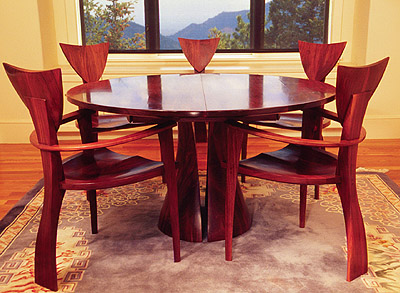 Tinsman Dining Table custom made solid walnut sculptural dining table by Seth Rolland furniture maker