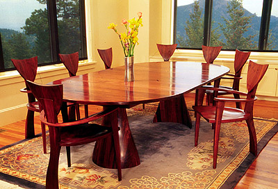Tinsman Dining Table - solid walnut custom dining table made in various sizes by Seth Rolland furniture maker