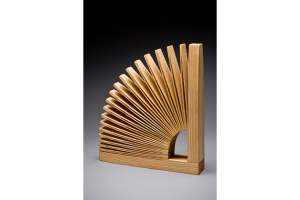 Abanico wood bookend by Seth Rolland custom furniture design