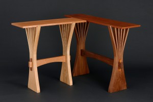 hall table and console in bent, solid wood hand crafted by Seth Rolland fine woodworking