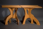 curved modern bamboo end side tables by Seth Rolland custom furniture design