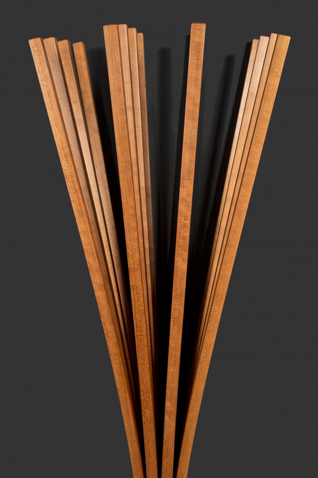 detail of Branch, a wall hung coat rack made from cherry or ash by Seth Rolland fine furniture