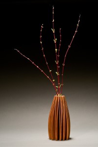 Lilac vase in alder wood, bud vase designed and created by Seth Rolland furniture maker