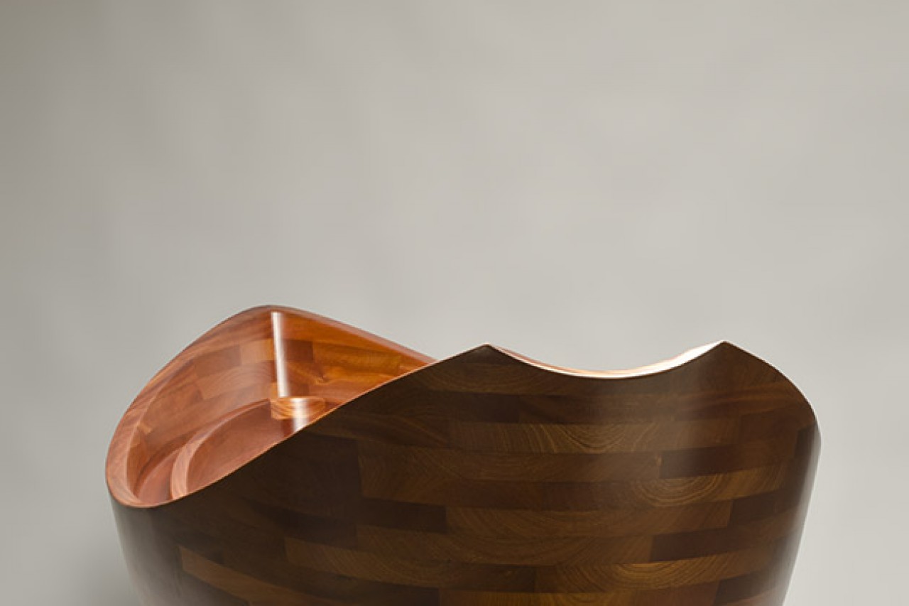 carved wood bath tub boat shaped and waterproof by Seth Rolland custom furniture design