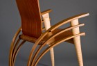 Back view of Trimerous chair made from walnut, maple and sapele wood by Seth Rolland custom furniture design
