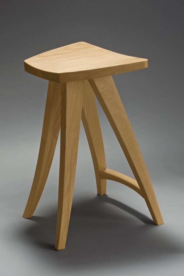 Ash counter stool custom made by Seth Rolland fine woodworking