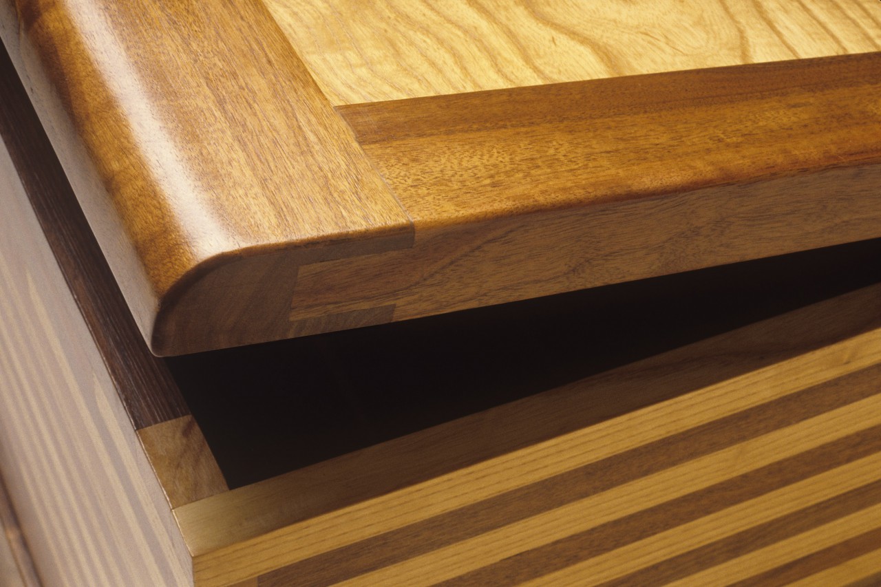 Detail of cedar chest custom made by furnituremaker Seth Rolland