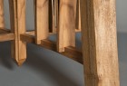 detail of Adrift cafe table showing solid wood grain. handmade fine furniture by Seth Rolland furnituremaker and designer