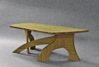 Curved organic bamboo coffee table made by Seth Rolland Custom Furniture, Port Townsend, WA