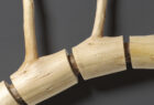 detail of cedar wall sculpture by Seth Rolland