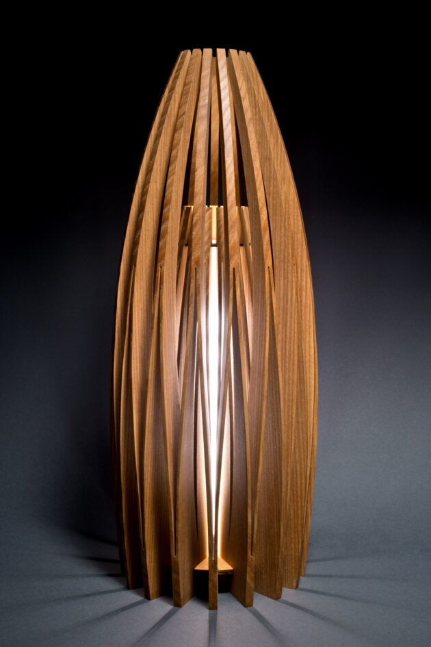 Contemporary Table lamp made from ash wood by Seth Rolland Custom Furniture