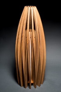 Contemporary wood table lamp by Seth Rolland Custom Furniture
